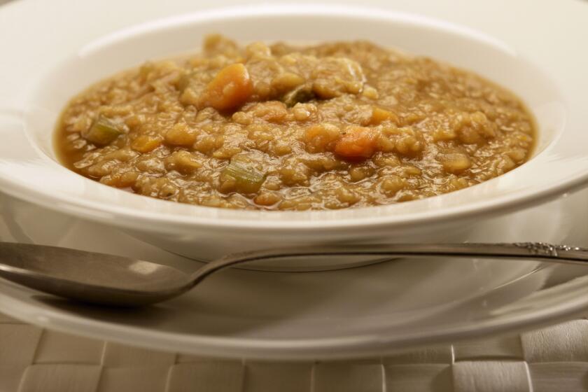 Split pea soup, adapted from a recipe from Taix. Recipe