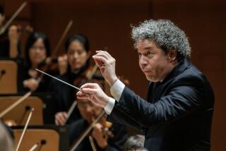 Gustavo Dudamel conducts the Los Angeles Philharmonic in z Walt Disney Concert Hall on May 2, 2024.