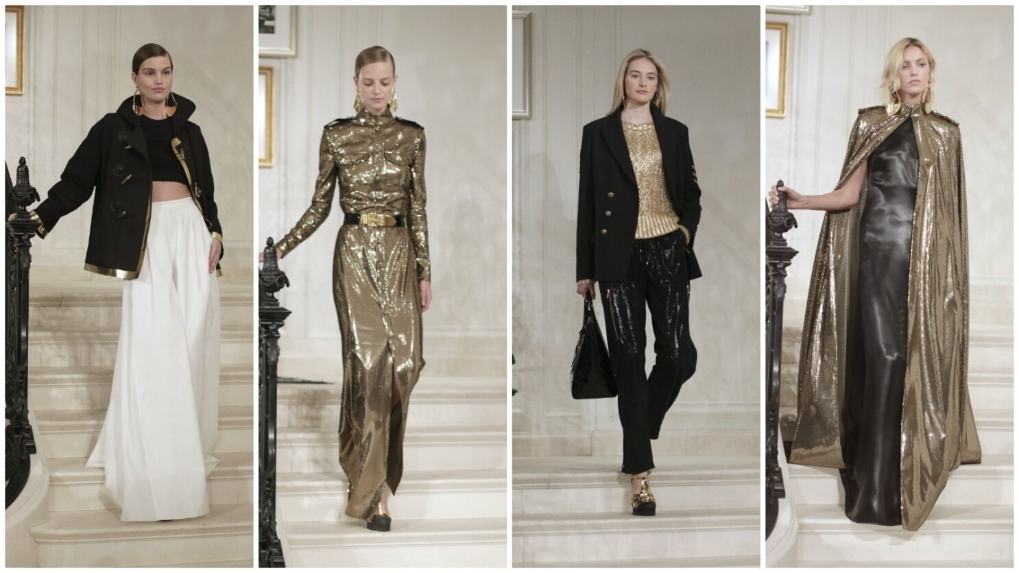 Review: Ralph Lauren goes for the gold with super-luxe, less-is-more  in-season looks - Los Angeles Times