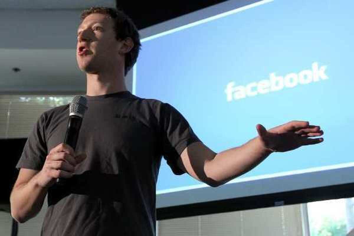 Facebook CEO Mark Zuckerberg speaks during a media event at Facebook headquarters in Palo Alto, Calif.