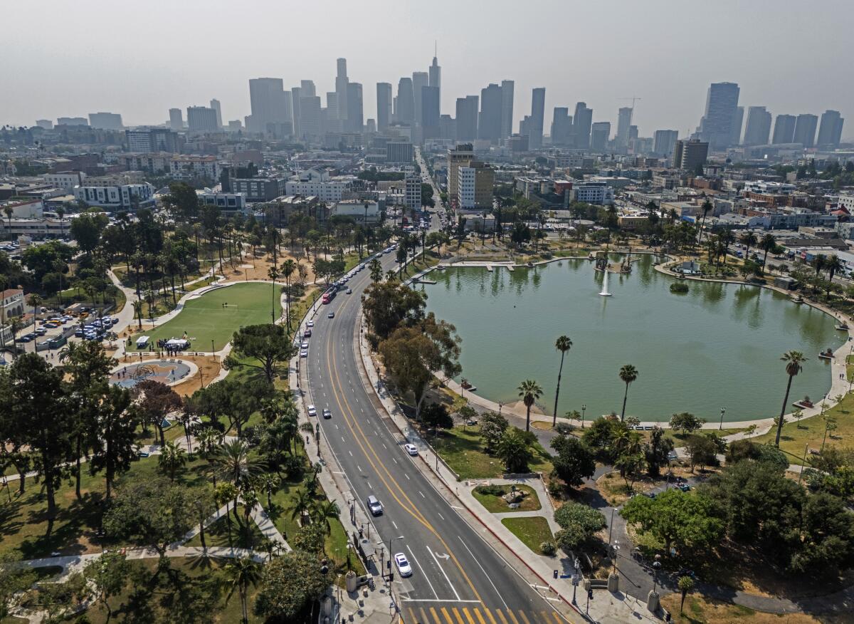 L.A. will study the feasibility of permanently closing Wilshire Boulevard to cars where it runs through MacArthur Park.