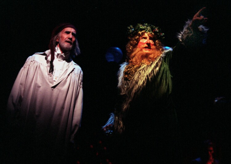 Hal Landon Jr. has become the quintessential Ebenezer Scrooge in South Coast Repertory''s production of "A Christmas Carol." The stage, television and film actor has appeared as the wizened miser whose heart is miraculously opened for 31 productions. Landon, left, is pictured here in 2000 with costar Timothy Landfield, who plays The Spirit of Christmas Present.