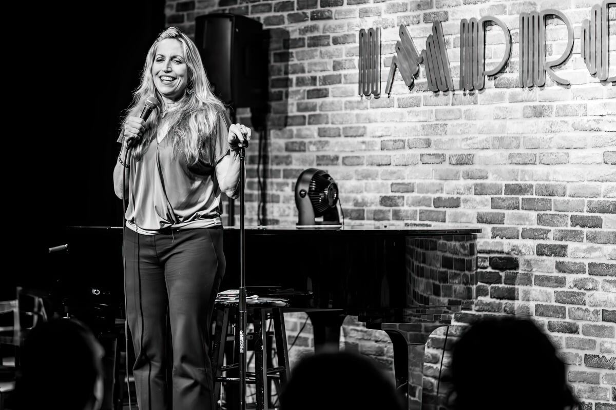 Laurie Kilmartin performing at the Hollywood Improv.