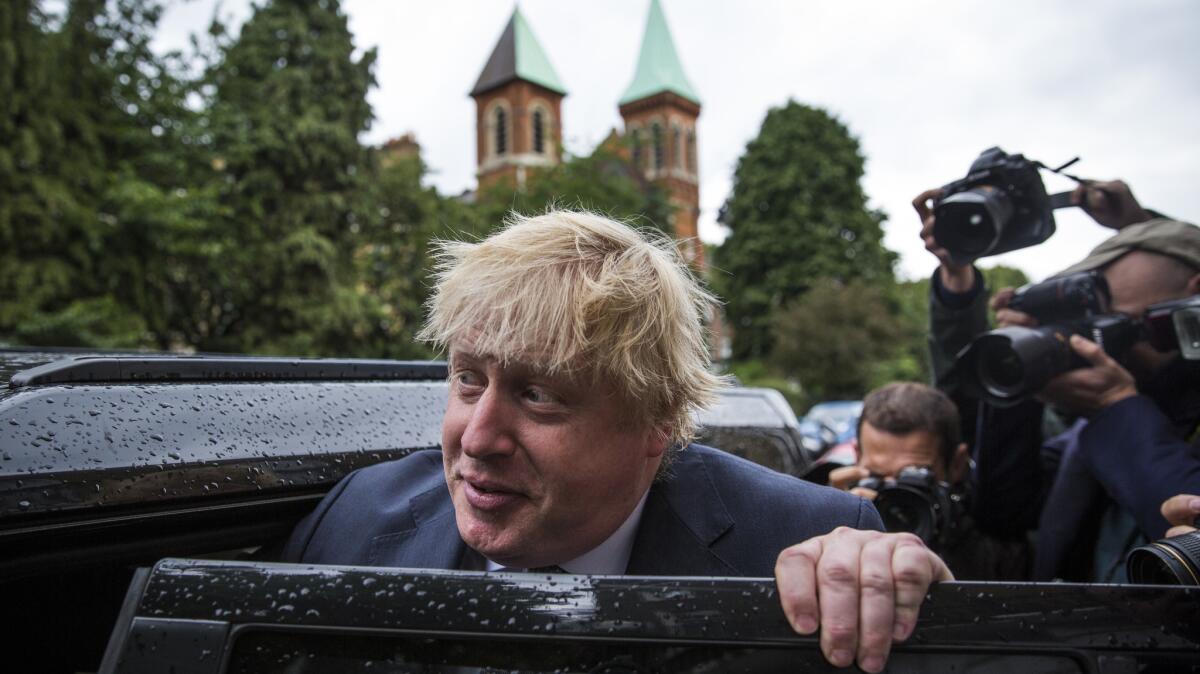 Boris Johnson outside his home in London earlier this week.