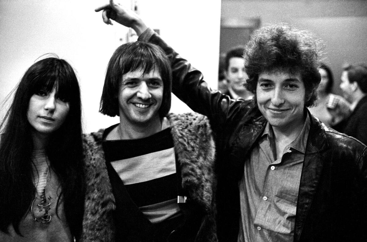 Bob Dylan, Sonny and Cher in 1965.