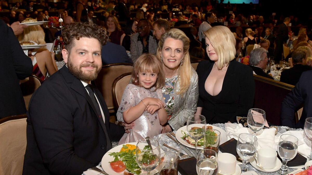 Jack Osbourne, left, Pearl Osbourne, founder of Race to Erase MS Nancy Davis and Kelly Osbourne at the 25th annual Race to Erase MS gala.