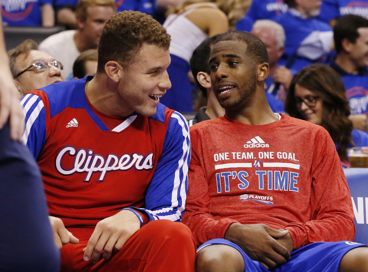 Clippers teammates Blake Griffin, left, and Chris Paul finished third and seventh, respectively, in NBA MVP voting this year.