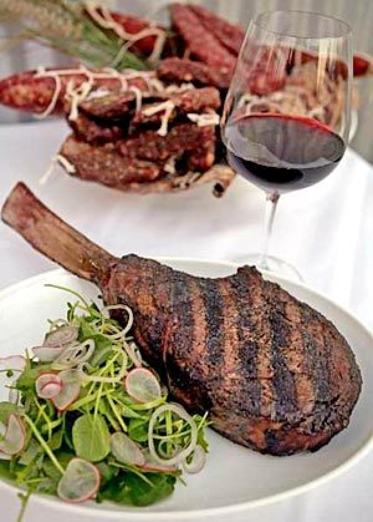 The tomahawk, a 23-ounce Nebraska rib-eye.