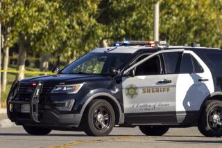 Palmdale, CA - September 17: Los Angeles County Sheriff's deputies secure the scene Sunday morning where an on-duty Los Angeles County sheriff's deputy was shot and killed in a patrol vehicle near the Palmdale Los Angeles County Sheriff Station on Sierra Highway Saturday night in Palmdale Sunday, Sept. 17, 2023. (Allen J. Schaben / Los Angeles Times)