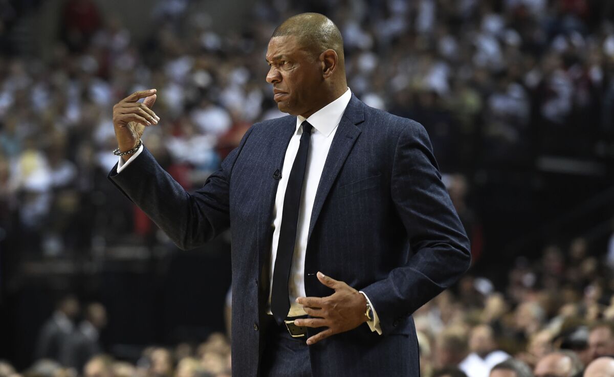 Coach Doc Rivers says he's not concerned about complaints that the Clippers have never advanced past the second round of the playoffs. Surviving the second round is "not my goal," he said. "My goal is to be the winner."