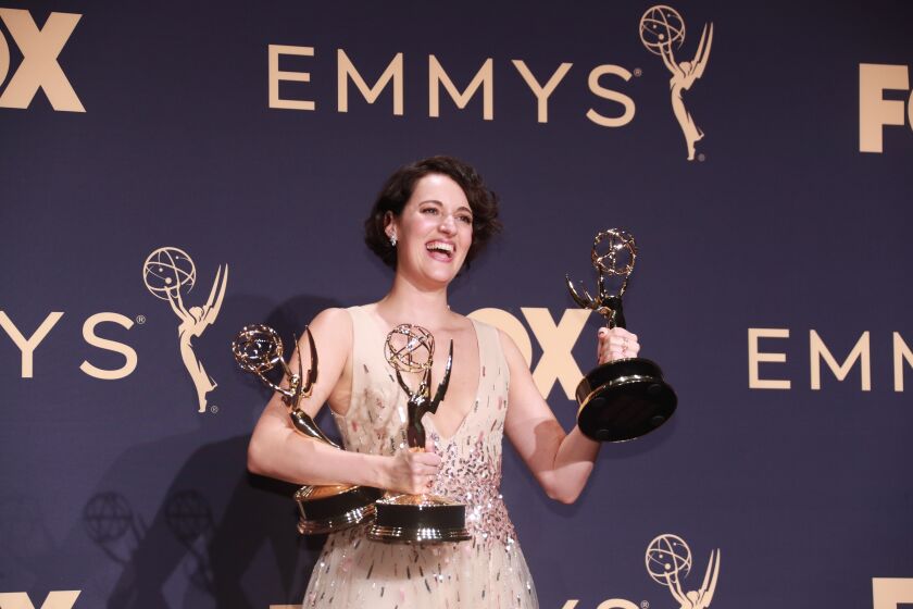 LOS ANGELES, CA., ÊÊSeptember 22, 2019:ÊPhoebe Waller-Bridge from "Fleabag," in the General Photo Room at the 71st Primetime Emmy Awards at the Microsoft TheaterÊin Los Angeles, CA. (Allen J. Schaben / Los Angeles Times)