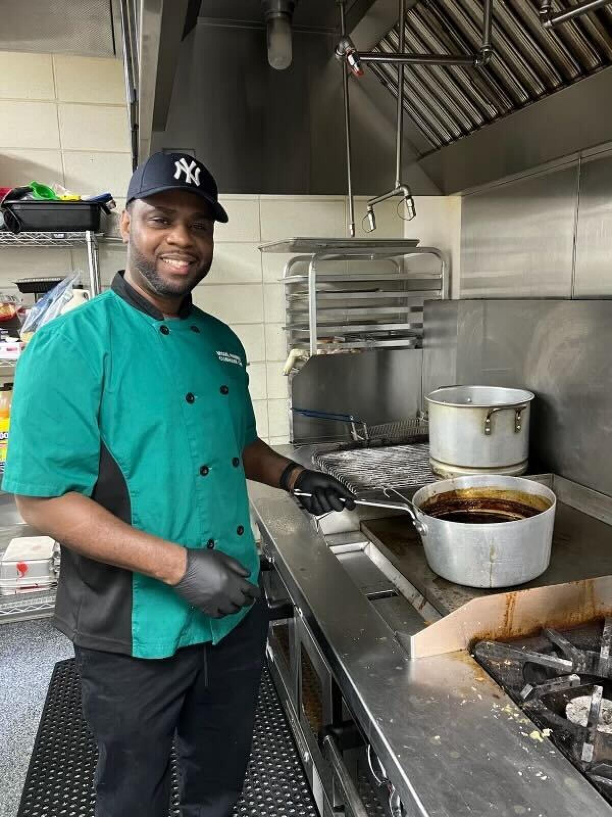 Miguel Ramirez works as the chef for the visitors' clubhouse at Yankee Stadium. Visiting teams have raved about his cooking.