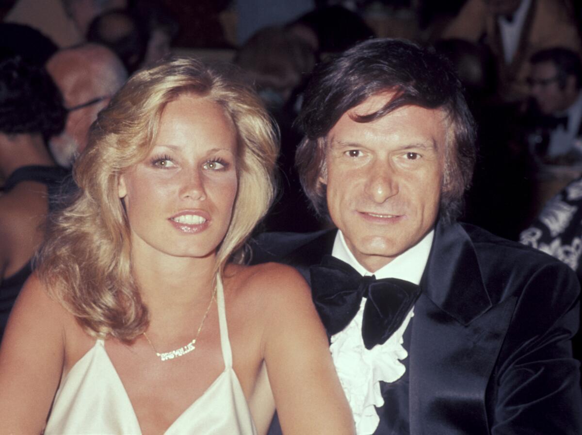 Hugh Hefner with former girlfriend Sondra Theodore,