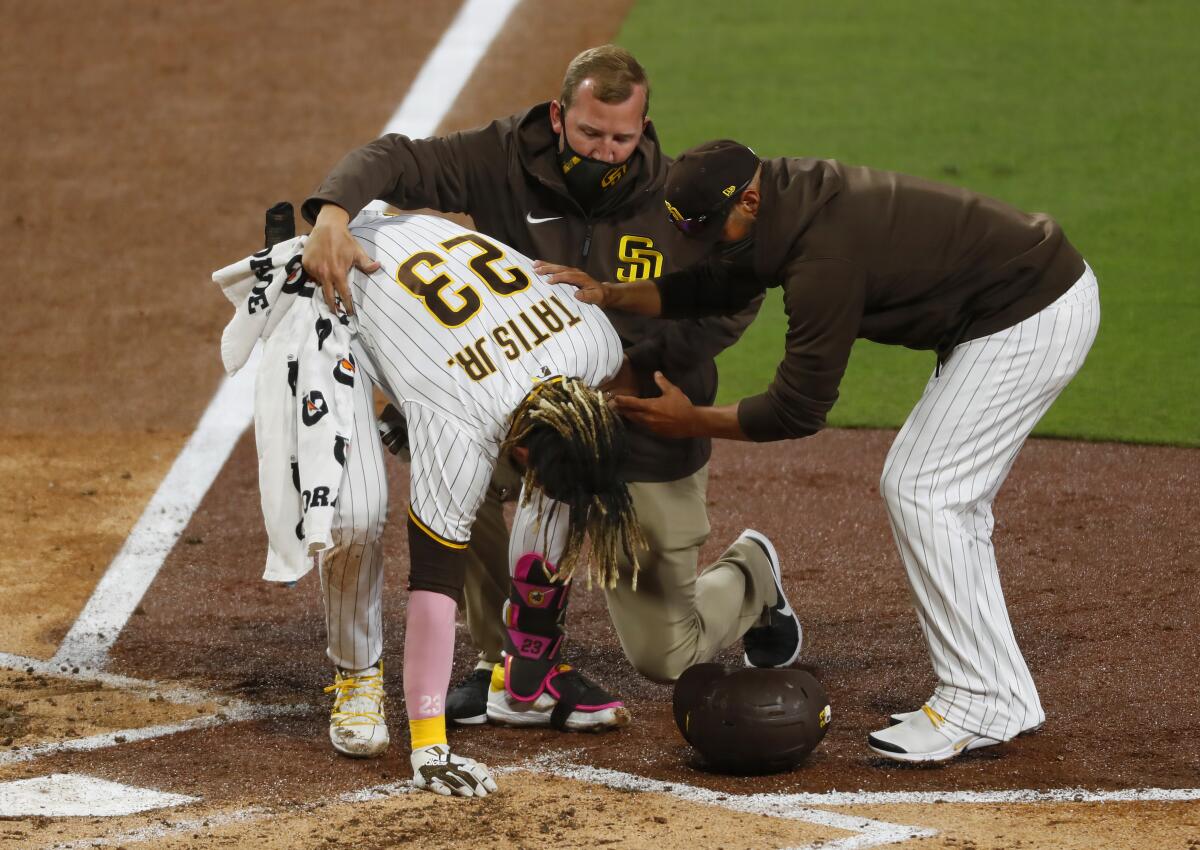 Padres star Fernando Tatis Jr. dislocates shoulder on swing