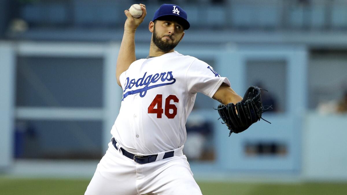 Mike Bolsinger didn't make it through the third inning Saturday night, giving up nine hits and five runs in the Dodgers' 10-6 loss to the Brewers.