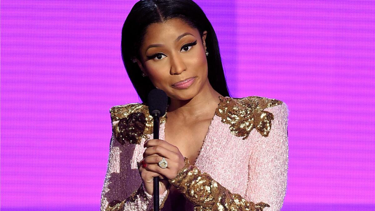 Nicki Minaj, shown at the American Music Awards in January, testified Thursday in a Philadelphia court on behalf of boyfriend Meek Mill.