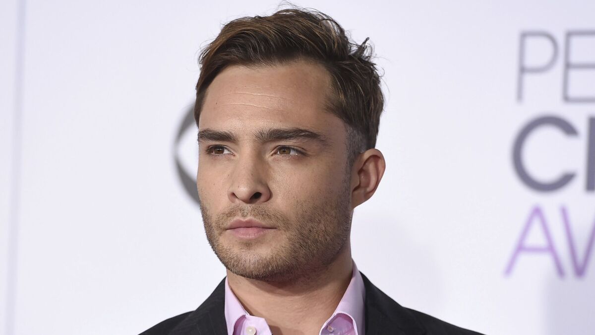 Ed Westwick arrives at the People's Choice Awards in Los Angeles on Jan. 6, 2016.