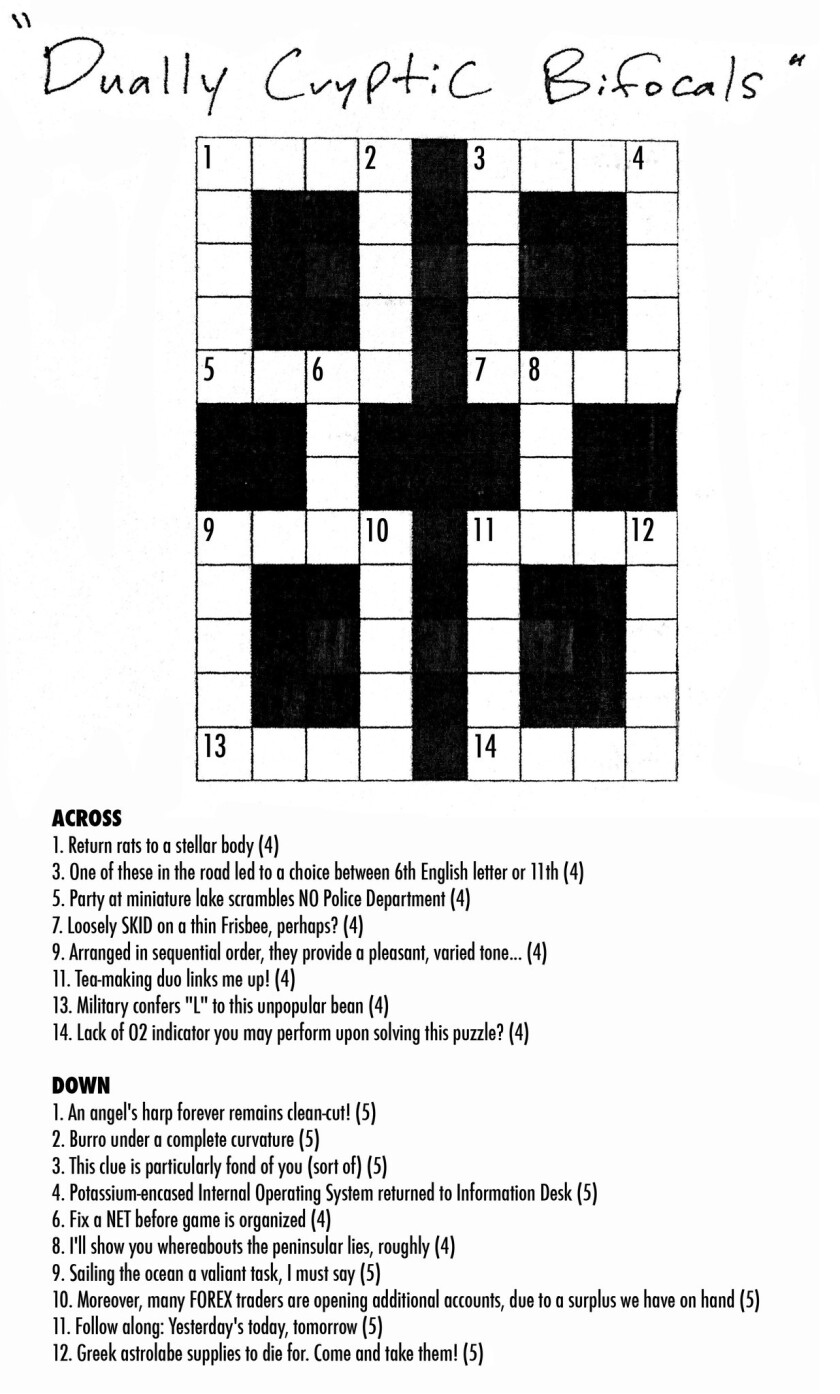 After solving crossword puzzles in the Daily Pilot, a Golden West College student makes his own ...