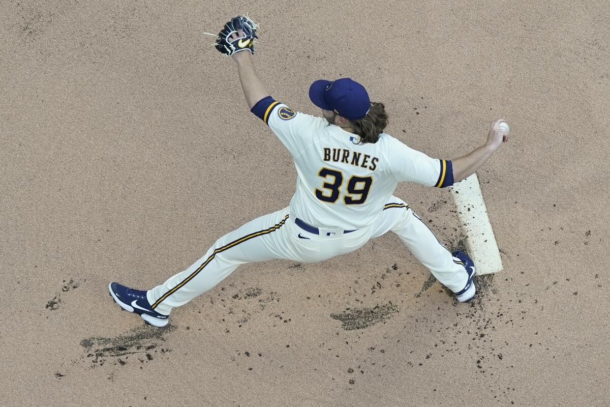Burnes, Brewers blank Cards 2-0, move alone atop NL Central - The San Diego  Union-Tribune
