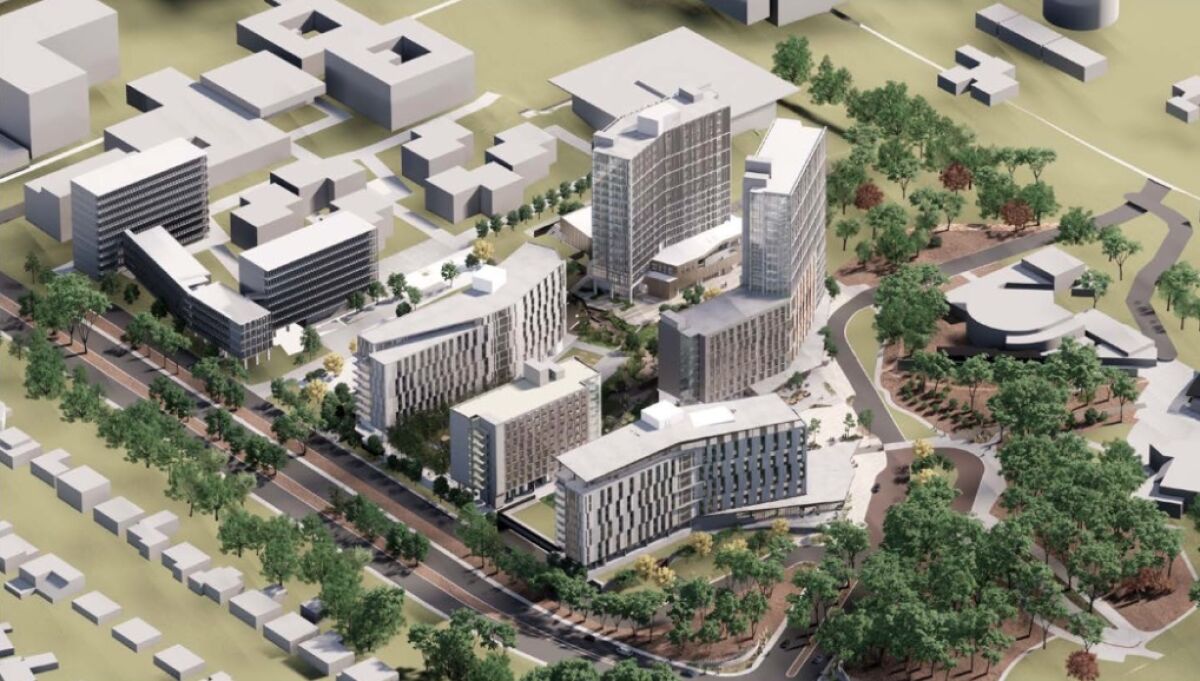 A rendering depicts UCSD's Theatre District Living and Learning Neighborhood.