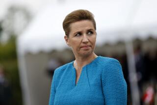 FILE - Denmark's Prime Minister Mette Frederiksen attends a ceremony at the Danish monument outside of Sainte Marie du Mont, Normandy, Thursday, June 6, 2024. (AP Photo/Jeremias Gonzalez, File)