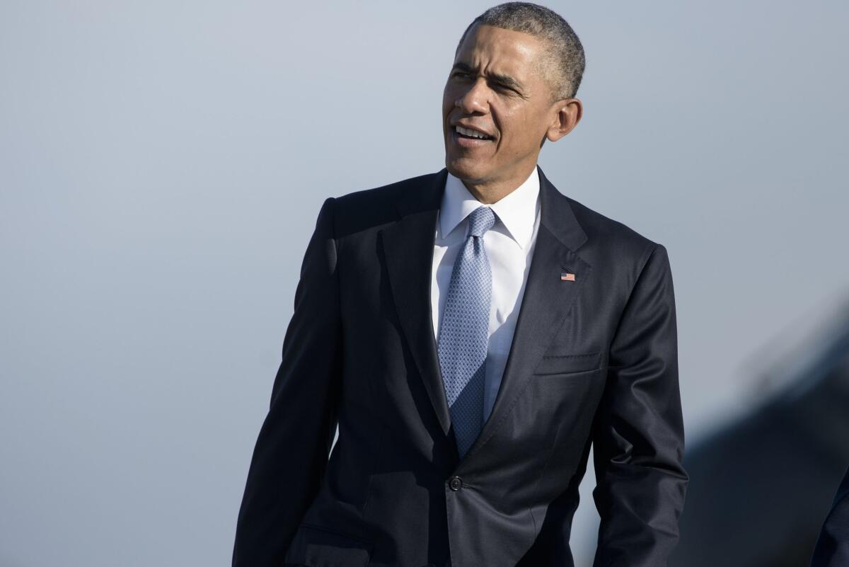 President Obama leaves Washington on Friday on a trip that's bringing him to Los Angeles on Saturday.