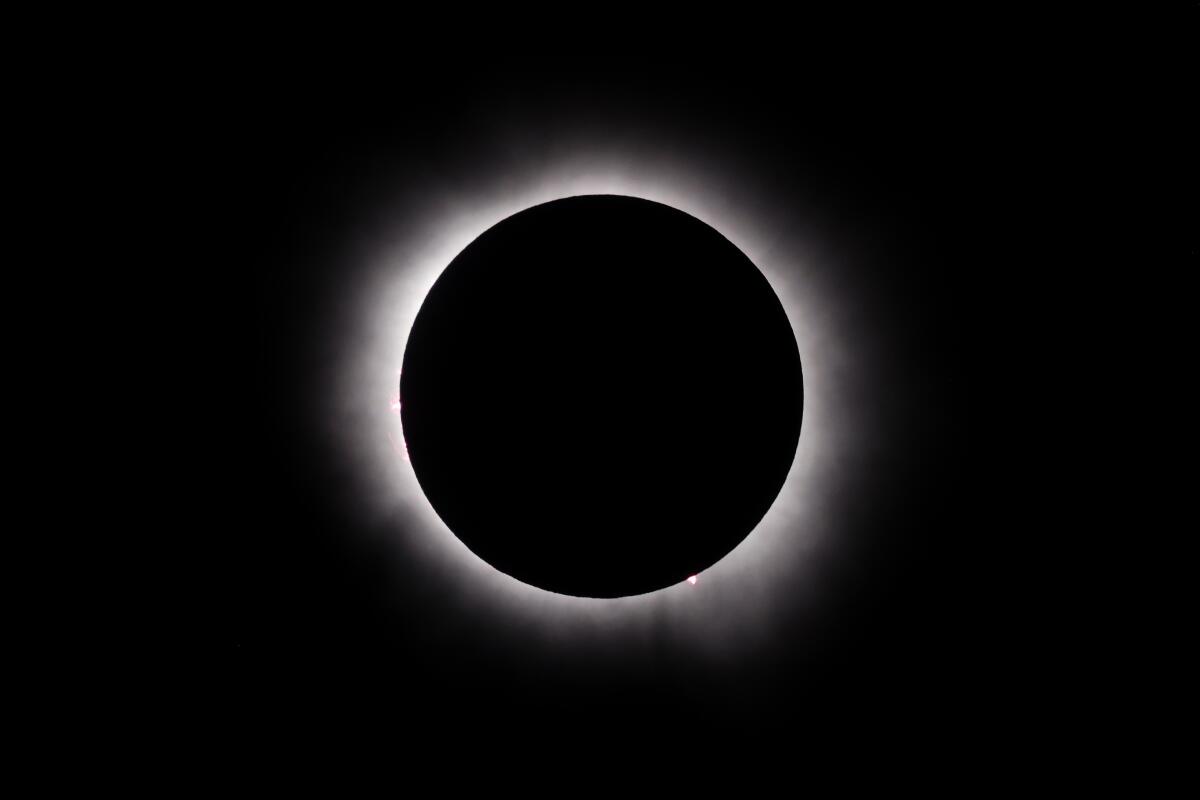 The total solar eclipse, seen on Monday in Bee Cave, Texas.