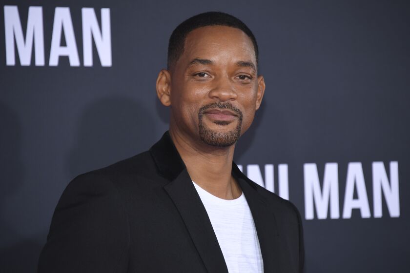 FILE - Will Smith attends the premiere of "Gemini Man" in Los Angeles on Oct. 6, 2019. Smith will star in the Apple film "Emancipation," releasing in December. (Photo by Phil McCarten/Invision/AP, File)