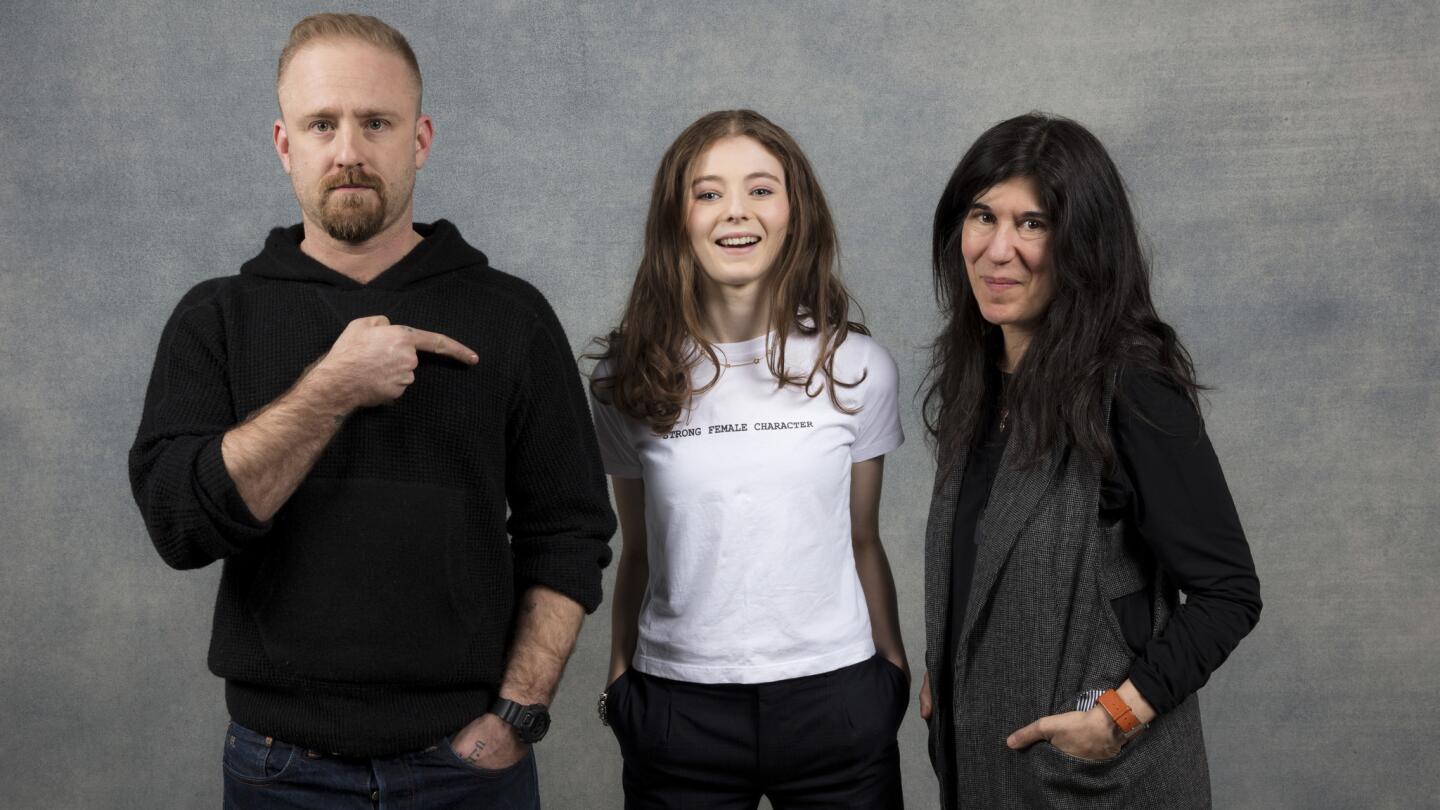 Actor Ben Foster, actress Thomasin McKenzie, and director Debra Granik from the film, "Leave No Trace," photographed in the L.A. Times Studio at Chase Sapphire on Main, during the Sundance Film Festival in Park City, Utah, Jan. 21, 2018.