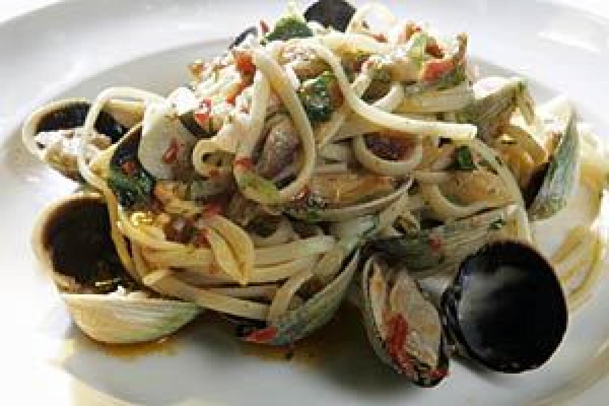 A spiced-up linguine with clam sauce has a dash of Molinas sensibility.