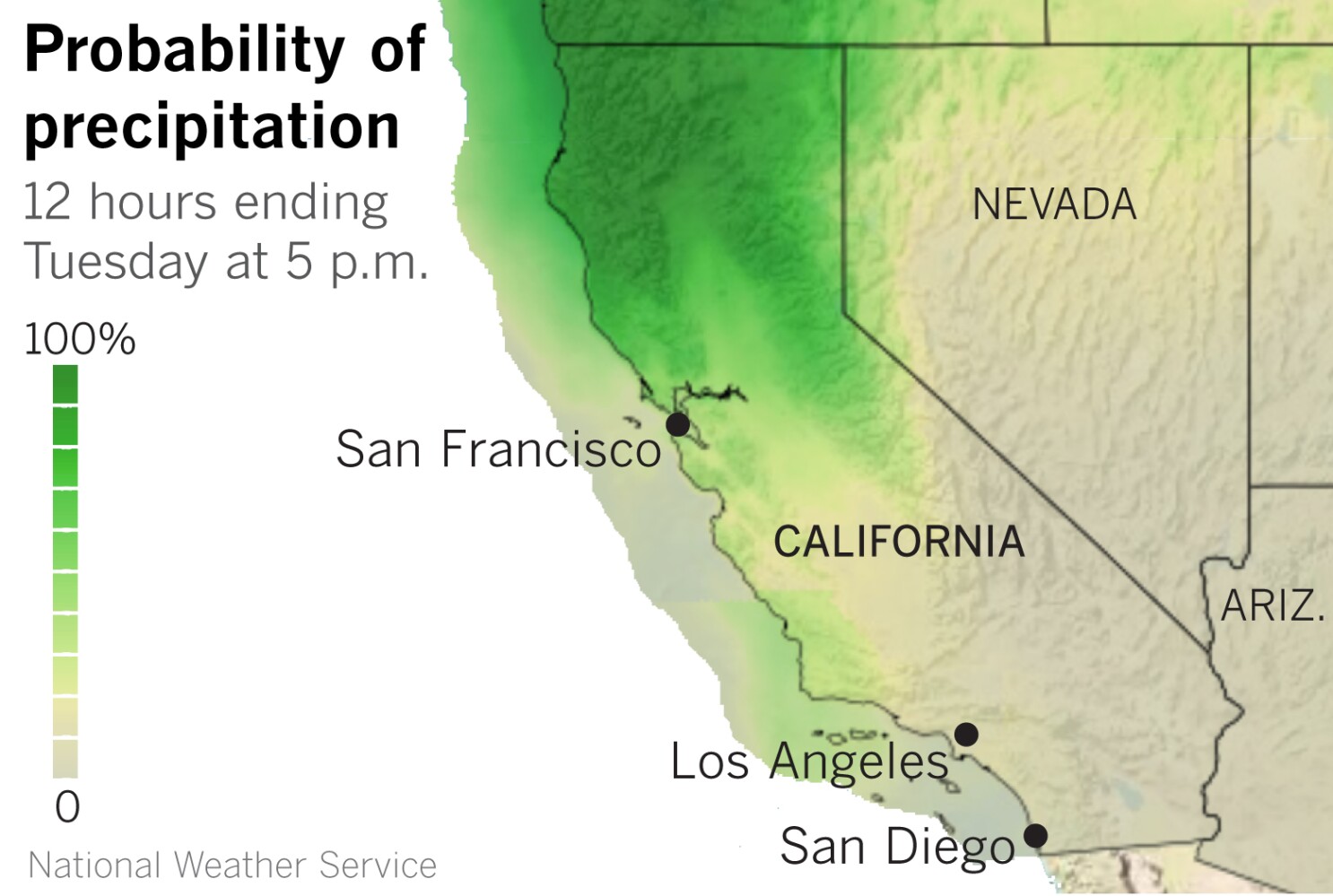 Rain Likely In Northern California This Week Los Angeles Times