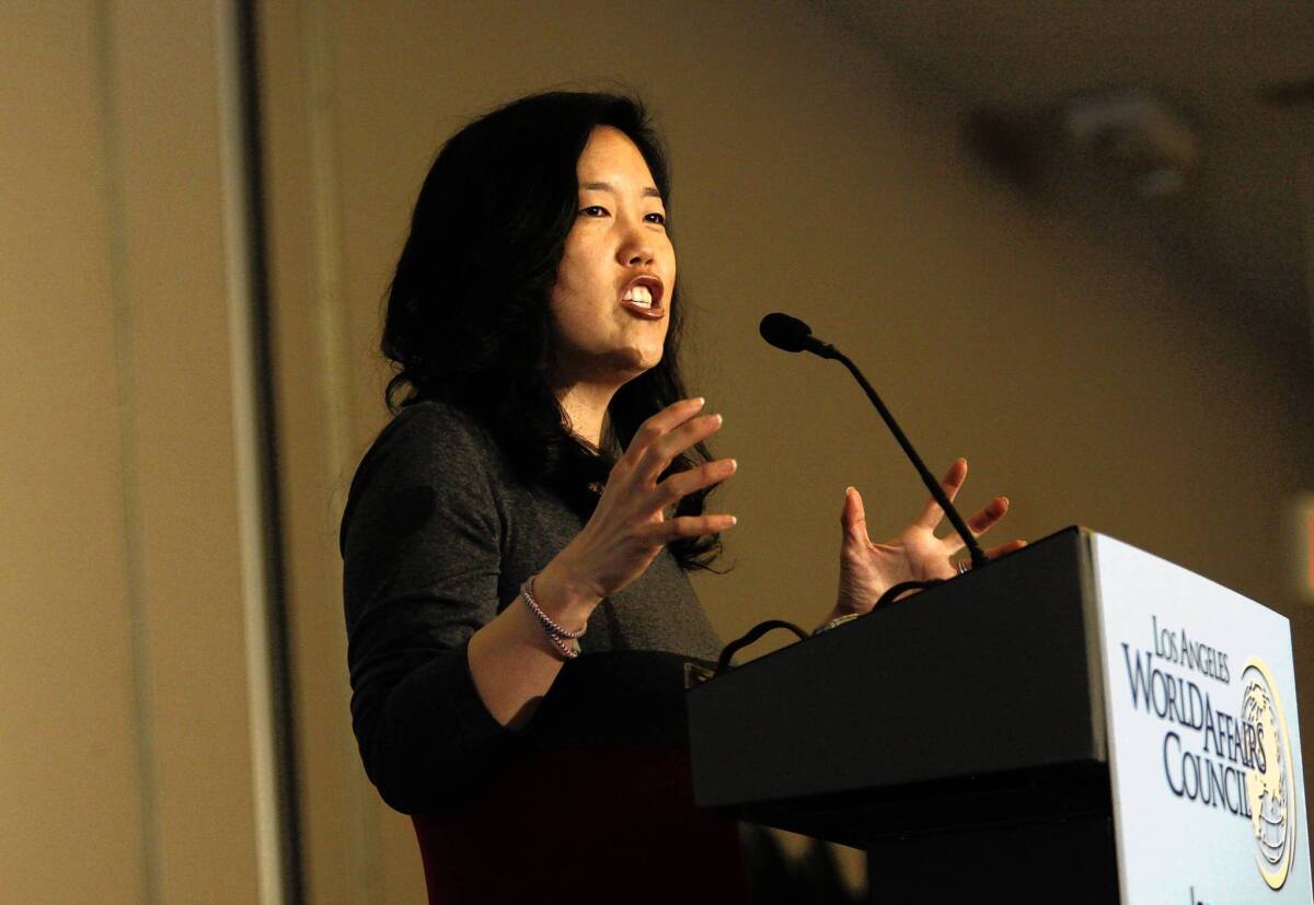 Michelle Rhee, former chancellor of District of Columbia schools, is head of StudentsFirst, an education reform group that pumped $250,000 into the Los Angeles Unified School District board races.