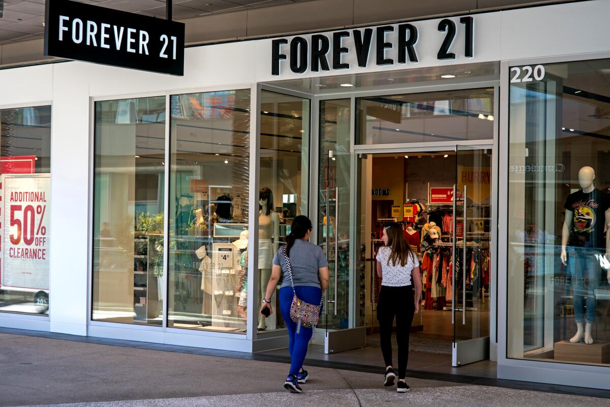 The Forever 21 store at Santa Monica Place in July.