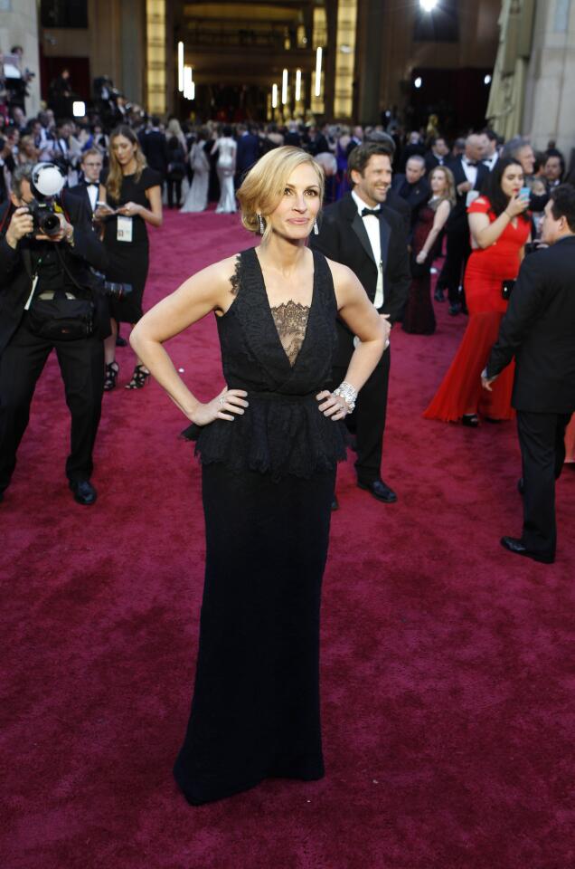 Julia Roberts, a supporting actress nominee for her role in "August: Osage County," in a Givenchy gown.