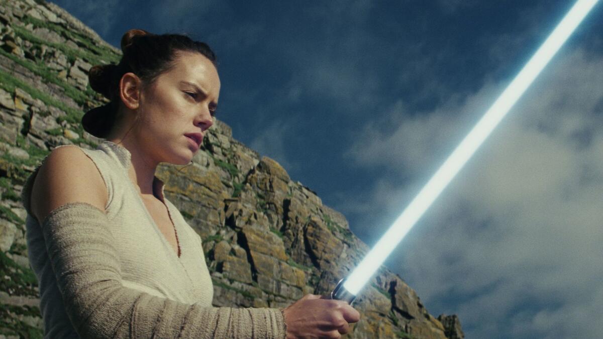 Daisy Ridley as 'Rey' in a scene from the movie "Star Wars: The Last Jedi." Credit: Lucasfilm Ltd.