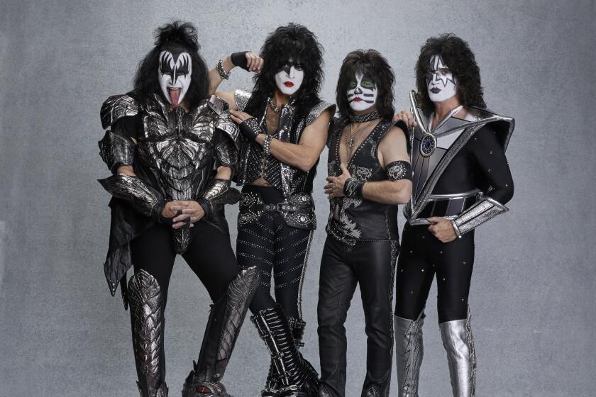 KISS (L:R) Gene Simmons, Paul Stanley, Eric Singer & Tommy Thayer. Photo by Brian Lowe.