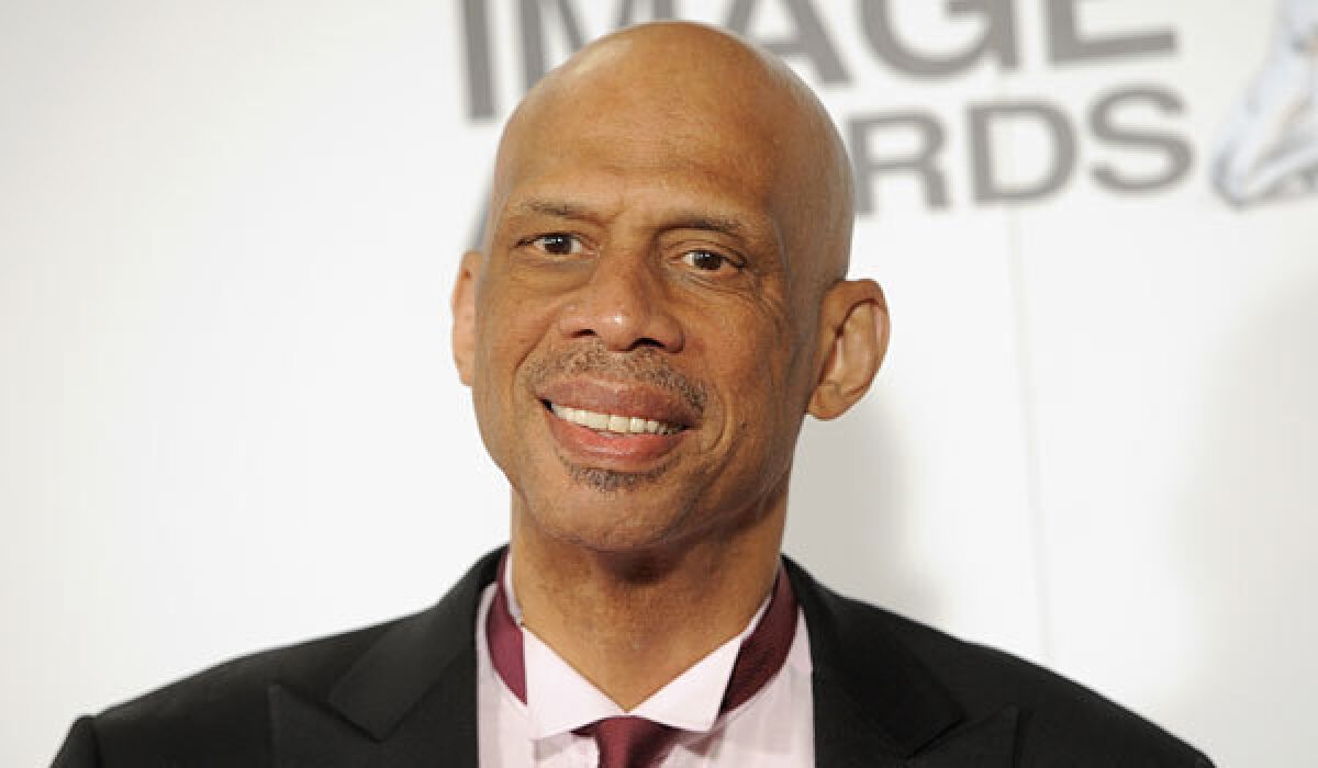 Kareem Abdul-Jabbar arrives for the 44th NAACP Image Awards earlier this month at the Shrine Auditorium in Los Angeles.