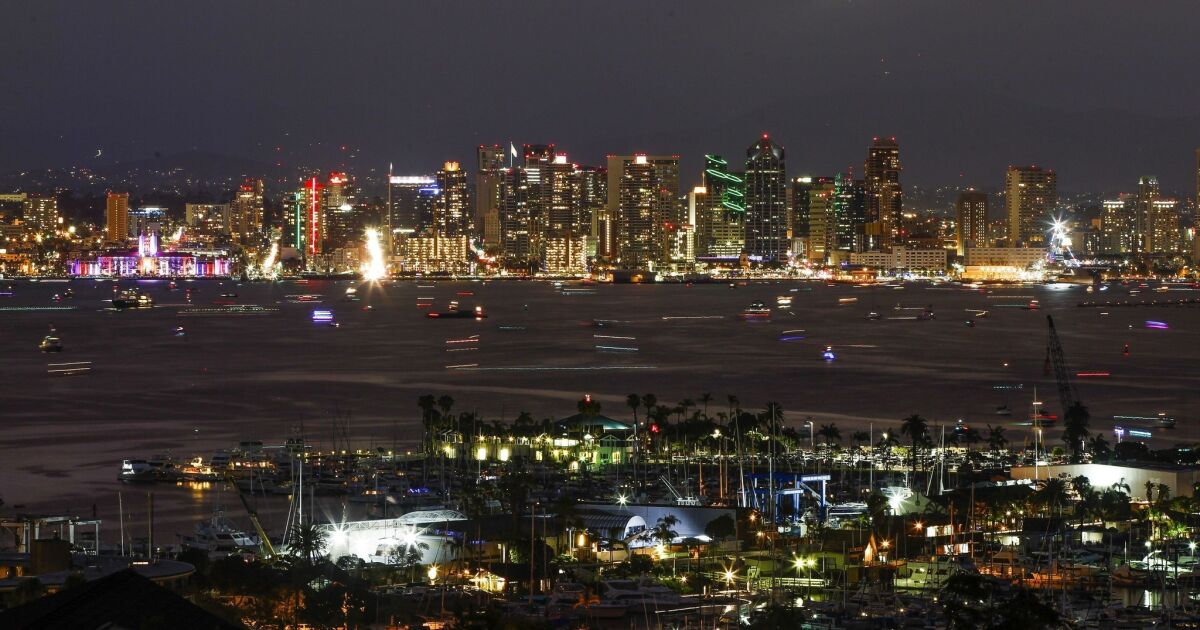 The downtown San Diego skyline.