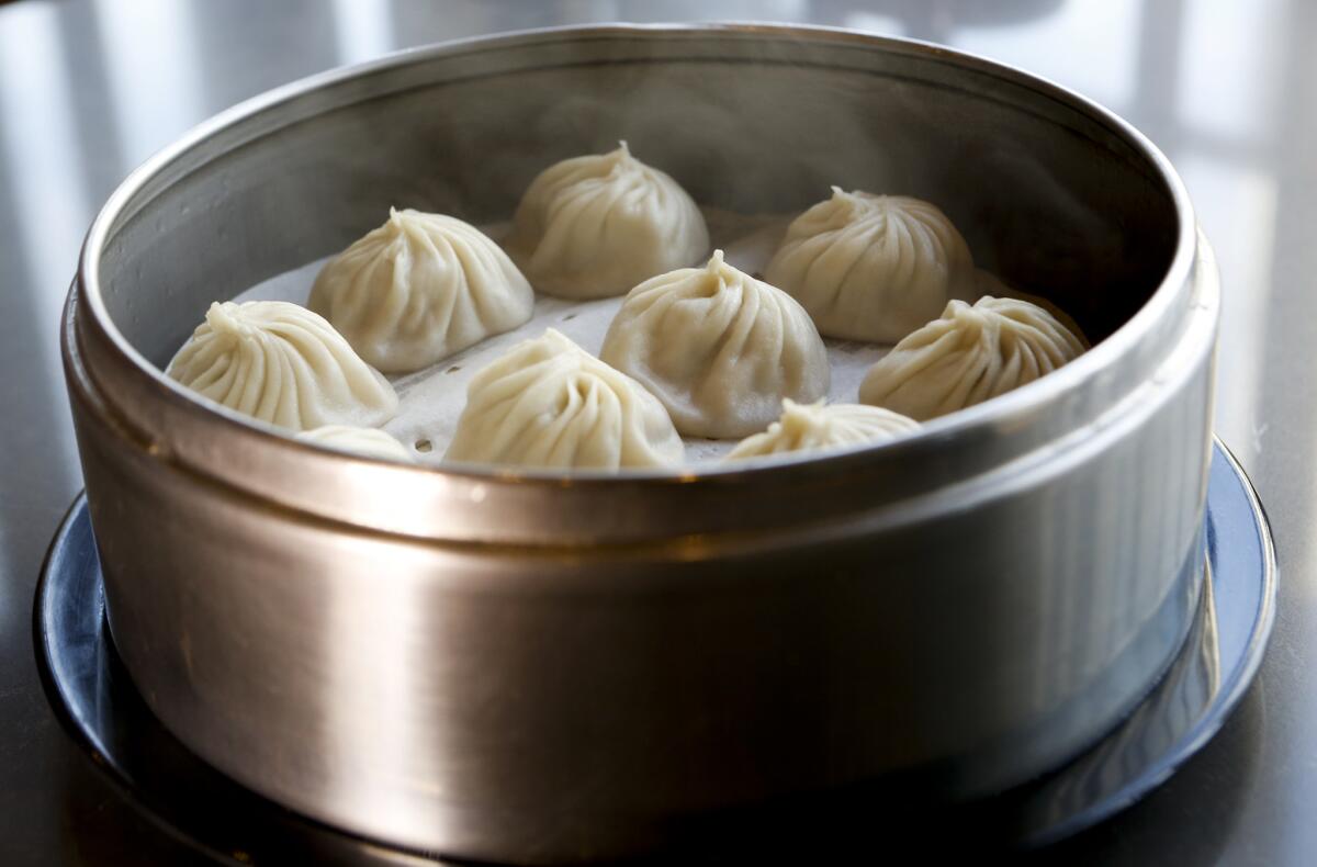 Juicy pork dumplings can be found at the Din Tai Fung in the Americana Mall in Glendale.