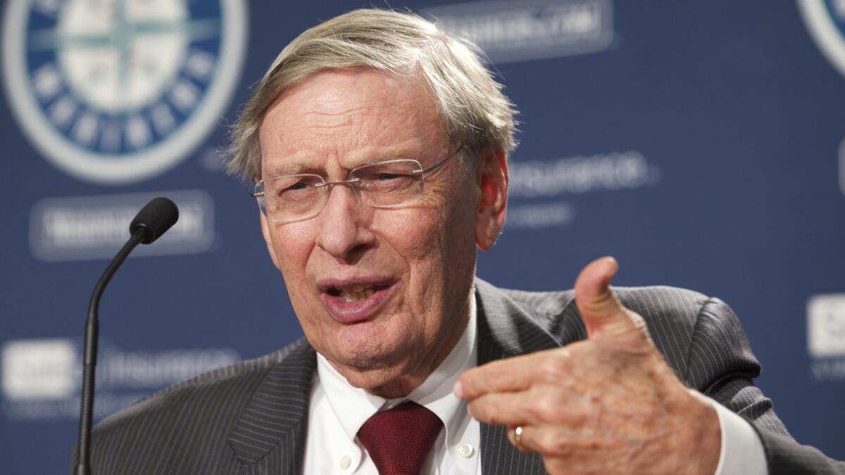 MLB Commissioner Bud Selig speaks during a news conference in Seattle on Sept. 10. Selig says baseball isn't losing its popularity among young people.