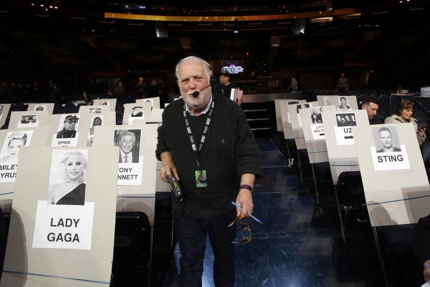 NEW YORK, NEW YORK--JAN. 25, 2018--Executive producer Ken Ehrlich works during rehearsals for the 60th Annual Grammy Awards celebrating the show's return to New York City at Madison Square Gardens on Jan. 25, 2018.(Carolyn Cole/Los Angeles Times)