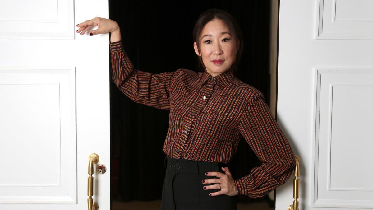 Sandra Oh, who stars in BBC America's "Killing Eve," received her first lead actress in a drama Emmy nomination on Thursday morning, making her the first person of Asian descent recognized in that category.