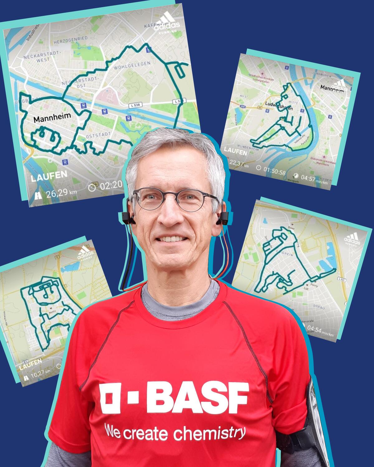 Norbert Asprion and his mapped running routes.
