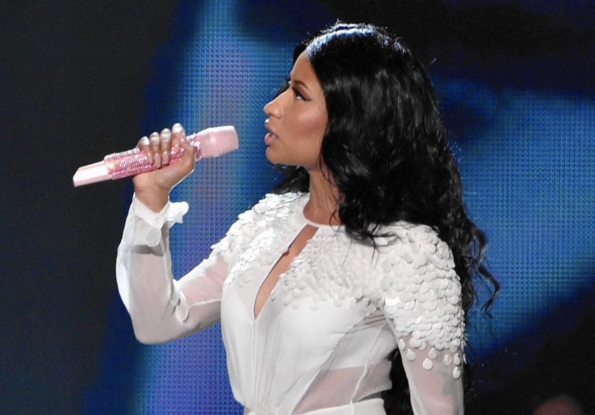 Nicki Minaj performs at the 2014 American Music Awards at Nokia Theatre L.A. Live on Nov. 23, 2014, in Los Angeles.