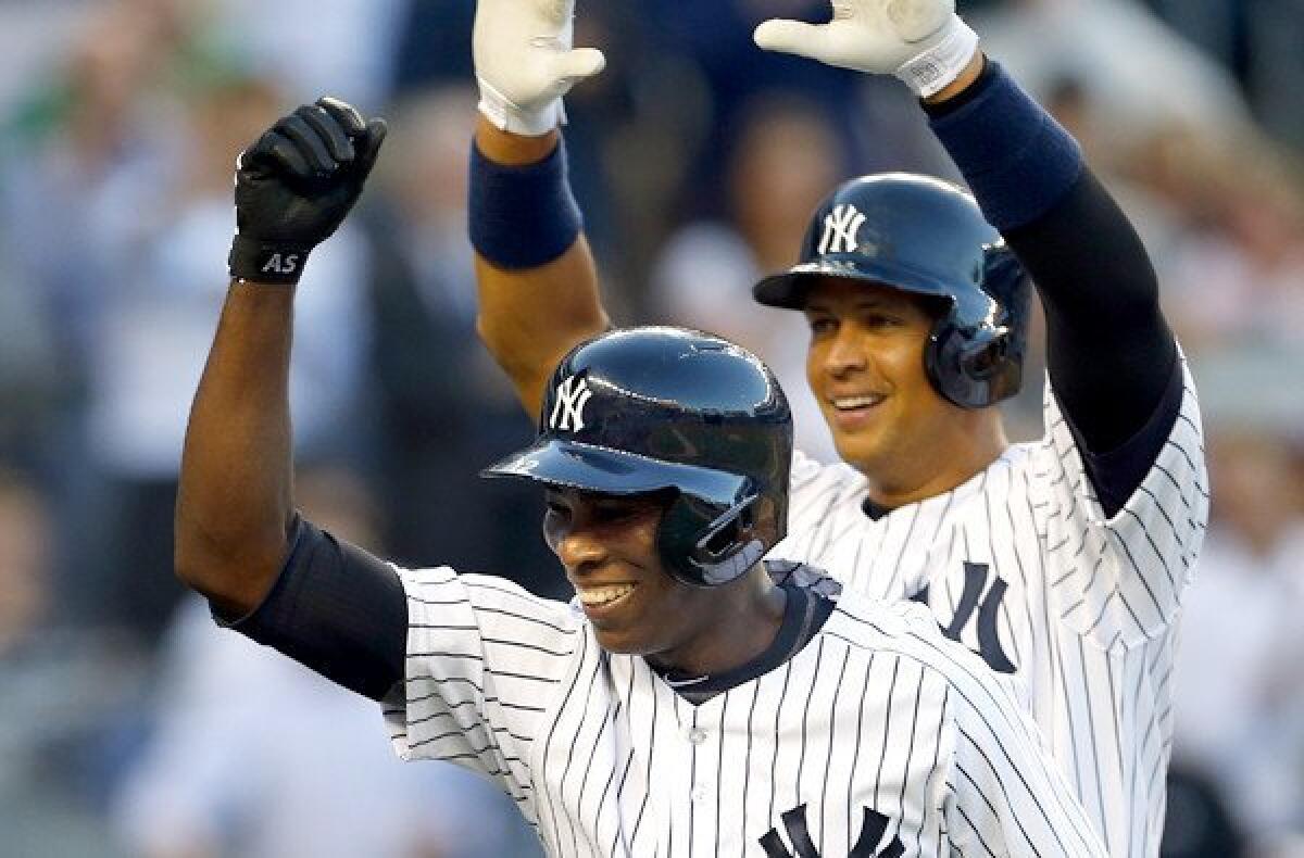 Alfonso Soriano drives in 7 runs to lead Yankees' rout of Angels - Los  Angeles Times