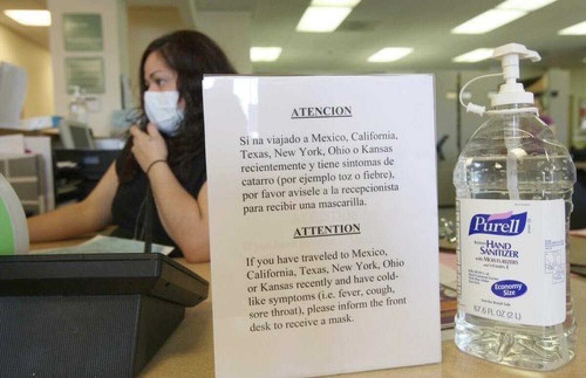 Sign in Chicago hospital during 2009 H1N1 flu outbreak