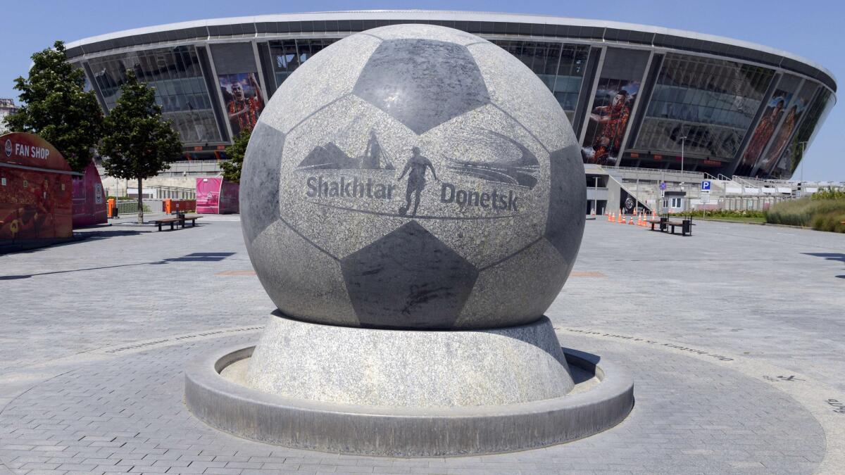 Donbass Arena, the home of Donetsk Shakhtar, has not played host to competitive soccer since fighting between Ukrainian government forces and pro-Russian rebels broke out in Donetsk. The 50,000-seat stadium was built for the Euro 2012 championships.