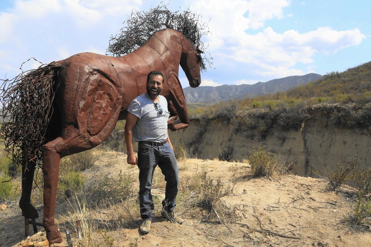Artist Ricardo Breceda, whose metal horses have become landmarks at the Vail Lake Resort on Highway 79, must relocate after the land was sold.