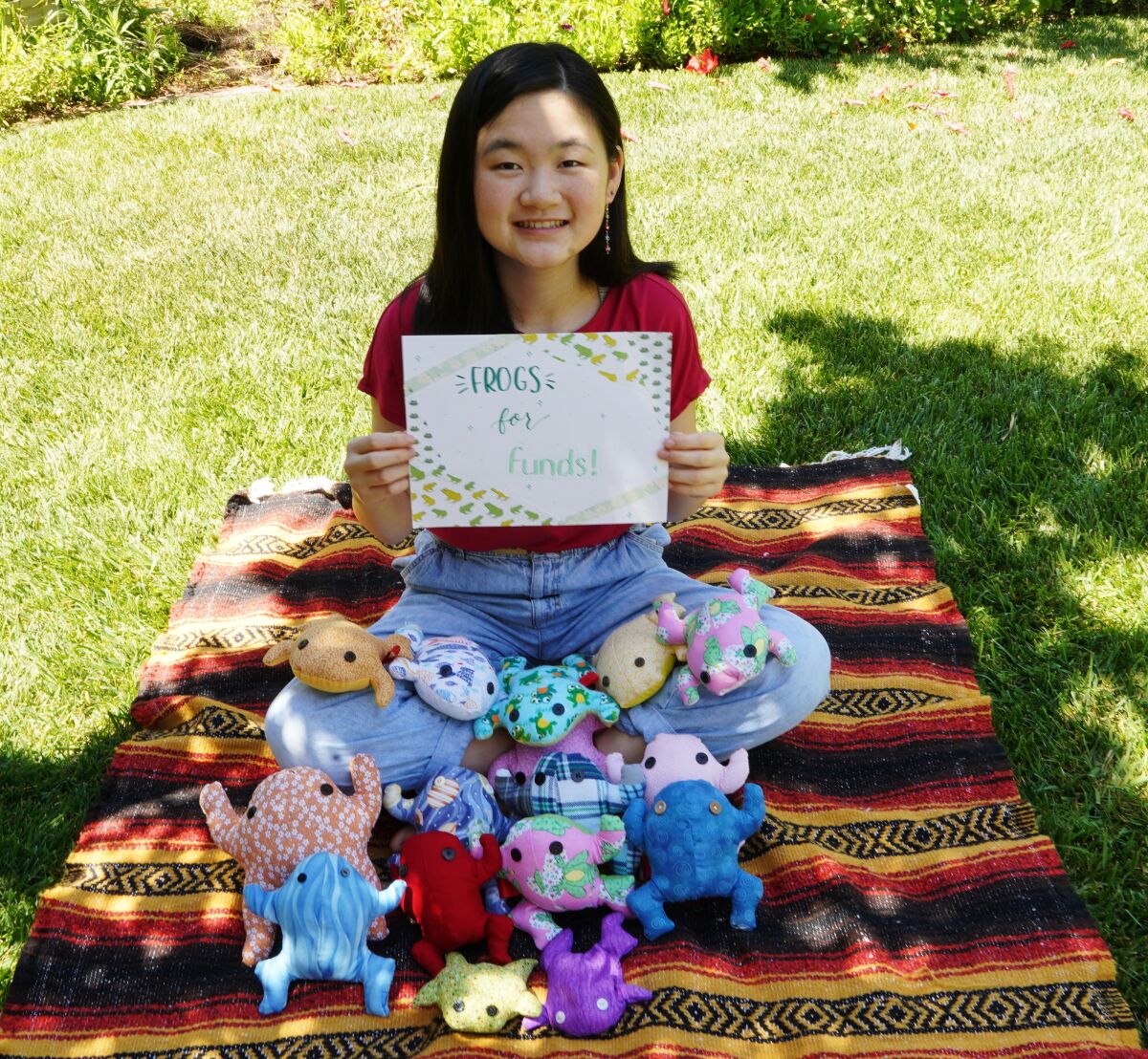 Paige Chew, 15, has sold her handmade frogs to support Black Lives Matter causes.