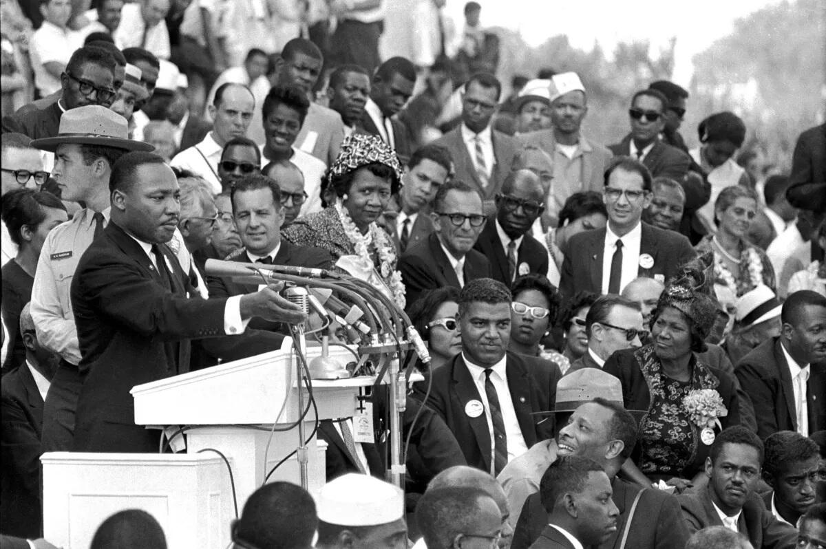 Martin Luther King Jr. speaks to thousands during his “I Have a Dream” speech  